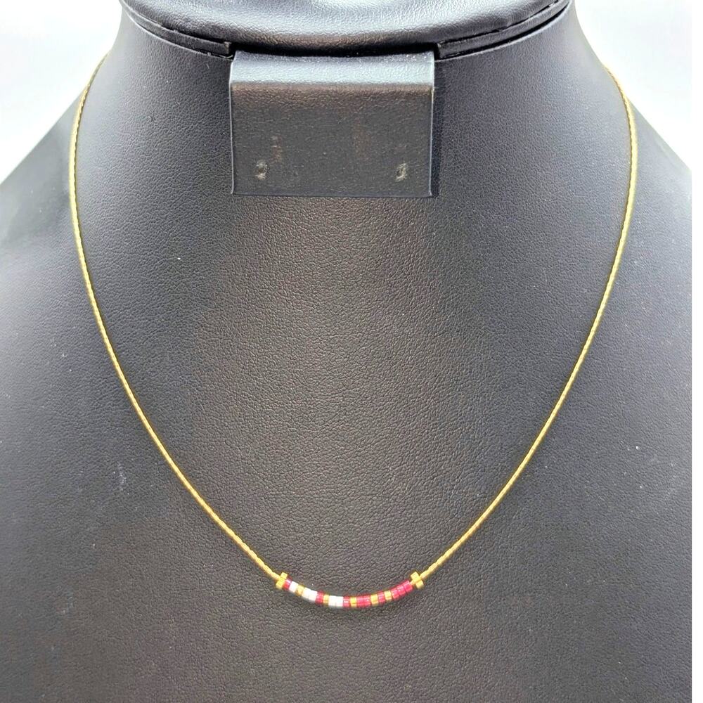 Vintage 14K Gold Filled Glass Beaded Chain 16.5" Necklace